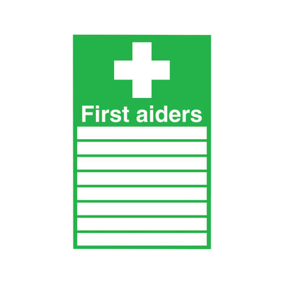 First Aiders 300 x 200mm PVC Safety Sign