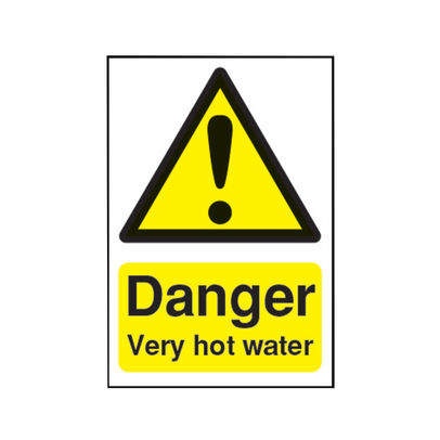 Danger Very Hot Water 75 x 50mm Safety Sign