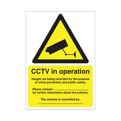 CCTV Data Protection Act A5 Self-Adhesive Warning Sign