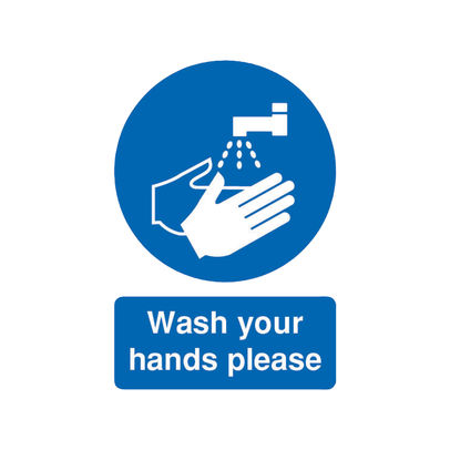 Wash Your Hands Please A5 Self-Adhesive Safety Sign