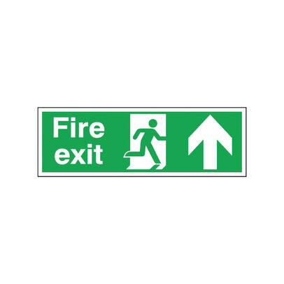 Safety Sign 150 x 450mm Fire Exit Running Man Arrow Up