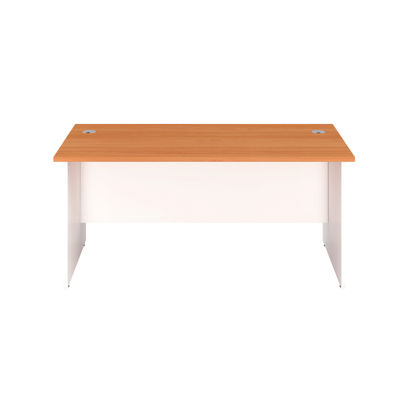 Jemini 1600x800mm Beech/White Rectangular Panel End Desk