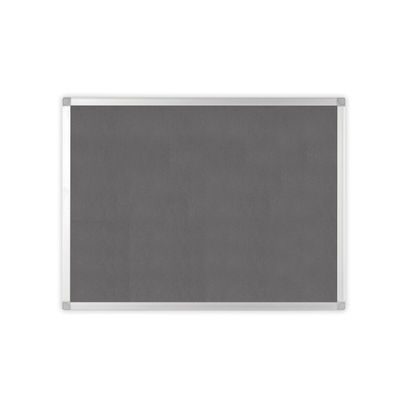 Q-Connect Aluminium Frame Felt Noticeboard with Fixing Kit 1800x1200mm Grey