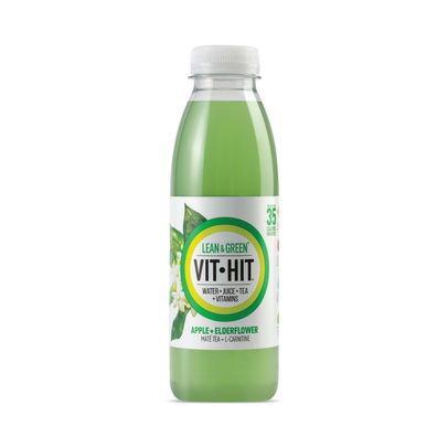 Vit-Hit Lean and Green 500ml Apple/Elderflower Bottle (Pack of 12)