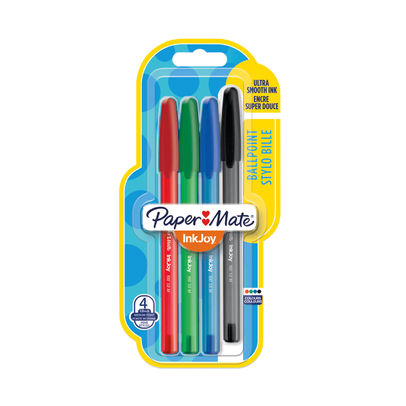 Paper Mate Inkjoy Assorted 100 Capped Ballpoint Pens (Pack of 4)