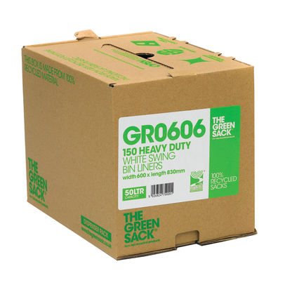 The Green Sack White Swing Bin Liners (Pack of 200)