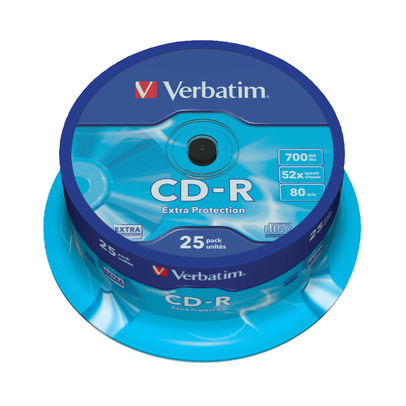 Verbatim CD-R Datalife Non-AZO 52x 700MB (Pack of 25)