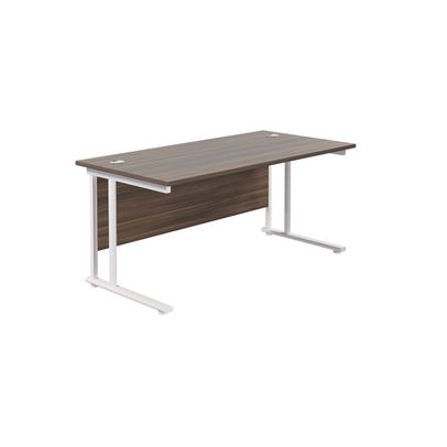 Jemini 1800x800mm Dark Walnut/White Cantilever Rectangular Desk