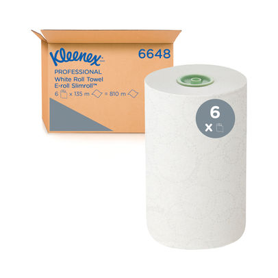 Kleenex Slimroll 1-Ply Hand Towels Rolled E-Roll White (Pack of 6)