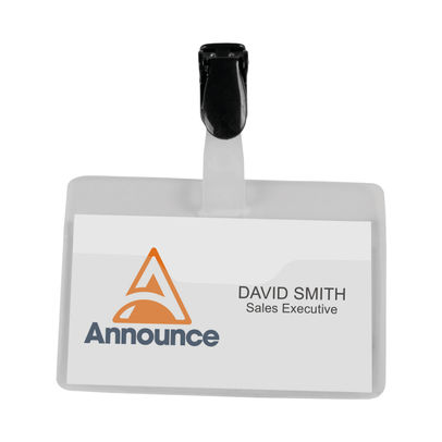 Announce 60 x 90mm Clip on Security Name Badges (Pack of 25)