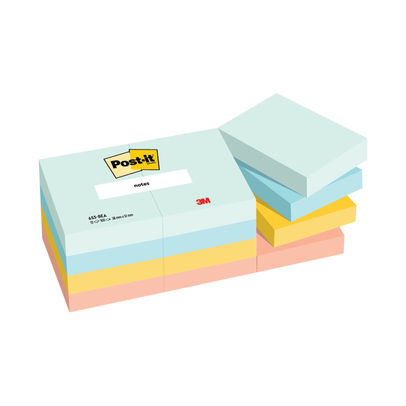 Post-it Notes Beachside Colour 38x51mm 100 Sheet (Pack of 12)