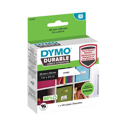 Dymo Durable 25 x 54mm White Multipurpose Label (Pack of 160)
