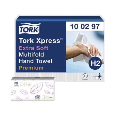 Tork Xpress H2 White 2-Ply Hand Towels (Pack of 21)