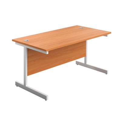 First 1800x800mm Beech/White Single Rectangular Desk