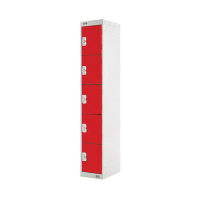 Five Compartment D300mm Red Locker