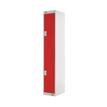 Two Compartment D450mm Red Locker