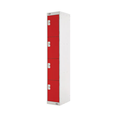 Four Compartment D450mm Red Locker