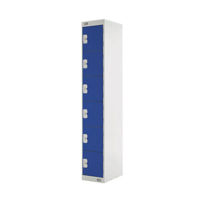 Six Compartment D450mm Blue Locker