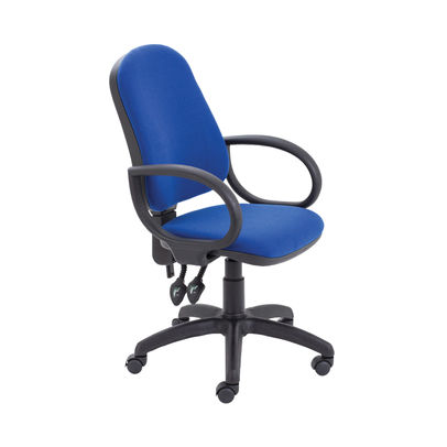 First Blue High Back Fixed Arms Operators Office Chair