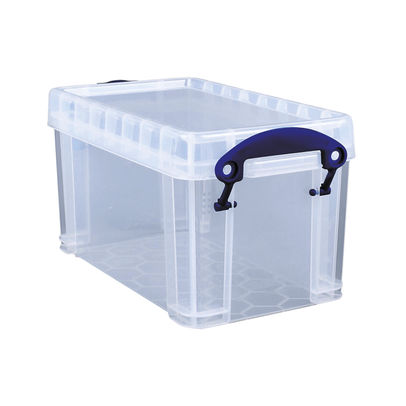 Really Useful 2.1L Plastic Storage Box 240 x 130 x 125mm Clear