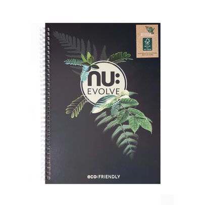 Nu Evolve Wirebound Recycled Notebook A4 Black