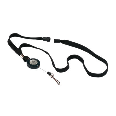 Durable Black Textile 440mm Lanyard (Pack of 10)