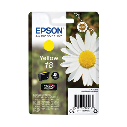 Epson 18 Yellow Ink Cartridge - C13T18044012