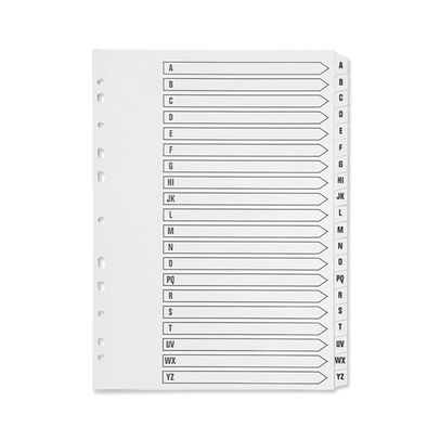 Q-Connect 20-Part A-Z Index Multi-Punched Reinforced Board Clear Tab A4 White