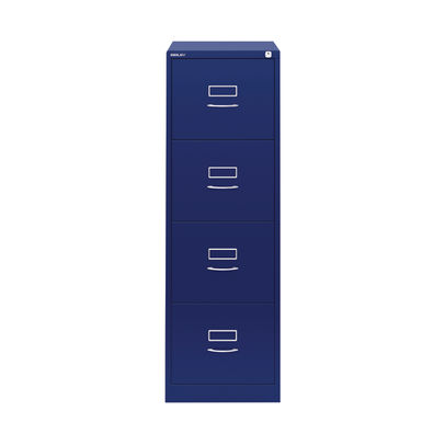 Bisley H1010mm Blue 4-Drawer Steel Filing Cabinet