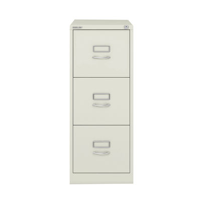 Bisley 410x620x1010mm Chalk White 3-Drawer Steel Filing Cabinet