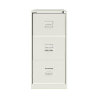 Bisley 470x620x1010mm Chalk White 3-Drawer Steel Filing Cabinet