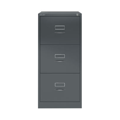 Bisley H1010mm Anthracite Grey 3-Drawer Steel Filing Cabinet Foolscap