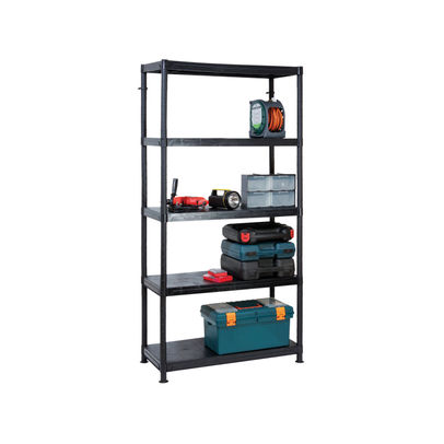 Barton 5 Tier Plastic Shelving 1840x900x400mm Black