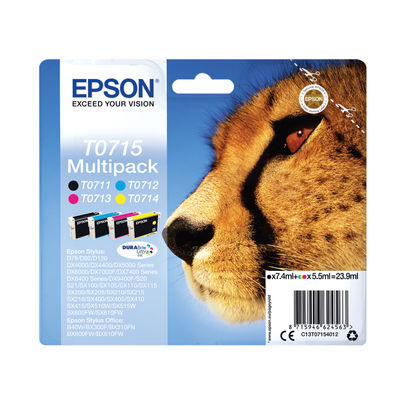 Epson T0715 CMYK Ink Cartridge Multipack - C13T07154012