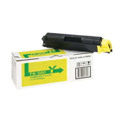 Kyocera TK-580 Yellow Toner Cartridge - 1T02KTANL0