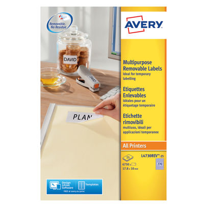 Avery Removable White Mini Laser Labels (Pack of 6750)