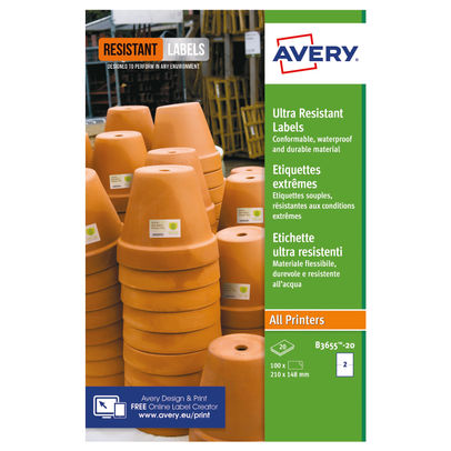 Avery Ultra Resistant Labels 148 x 210mm (Pack of 40)