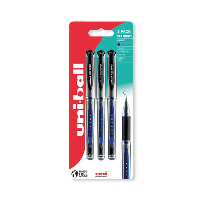 Uni-Ball Signo UM-153S Blue Gel Impact Pen (Pack of 3)