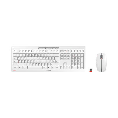 Cherry Stream Desktop Recharge USB Wireless Keyboard and Mouse Set UK Light Grey