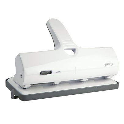 Rapesco ALU 40 Chrome and White Heavy Duty 4-Hole Punch