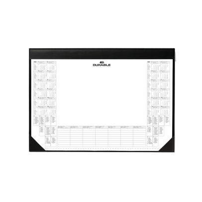 Durable Black Calendar Pad Desk Mat