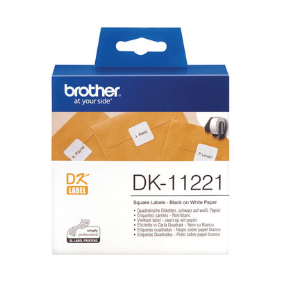 Brother Label Roll 23 x 23mm Black on White