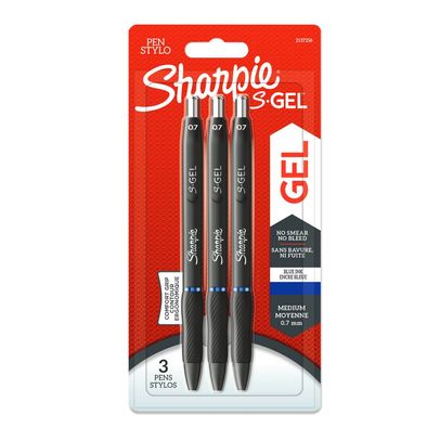 Sharpie S-Gel Blue Medium Gel Pens (Pack of 3)