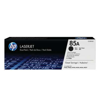 HP 85A Black Toner Cartridge Twin Pack - CE285AD