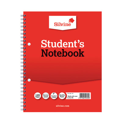 Silvine Ruled Student Notebook 229 x 178mm 120 Pages (Pack of 12)