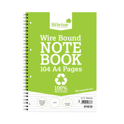 Silvine Everyday Recycled Wirebound Notebook A4 (Pack of 12)