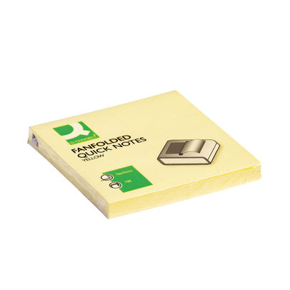 Q-Connect Fanfold Notes 75x75mm Yellow (Pack of 12)