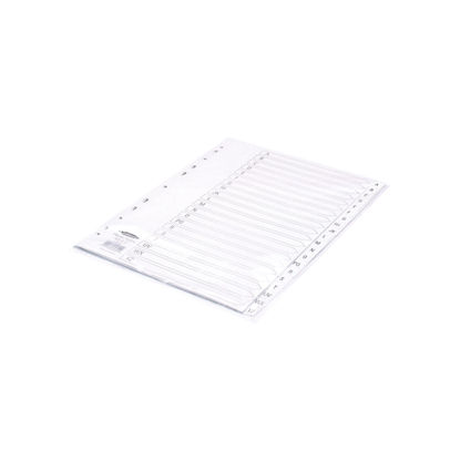 Concord A4 Polypropylene 20 Part White A-Z Tabs Index Dividers