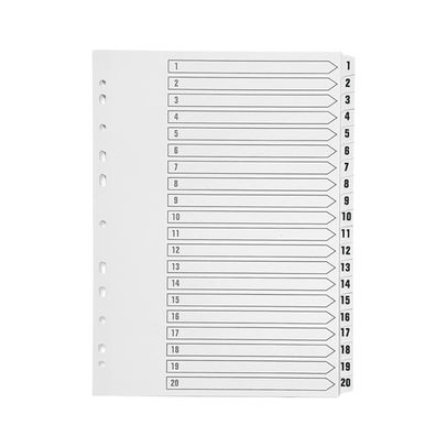 Q-Connect 1-20 Index Multi-punched Polypropylene White A4