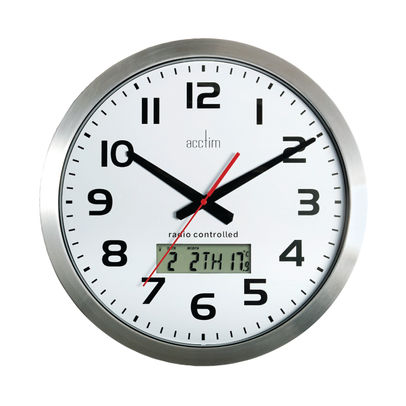 Acctim Meridian Radio Controlled Wall Clock Aluminium